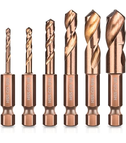 thumbnail image 2 of Cobalt Coated Twist Drill Bits Set - 5-Piece High-Speed Steel Metal Drilling, Ideal For Extension Work 2 of 5