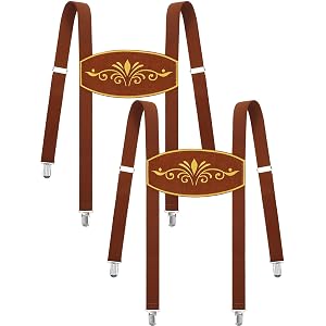 BOARDFEB 2 Pack Suspenders for Men Women German Suspender | Oktoberfest Suspender Men women, Oktoberfest Costume Accessory El