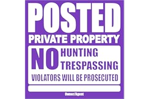WristCo Posted Sign Purple Private Property for outdoors - 11" x 11" 100 per Pack weatherproof tear-resistant Tyvek high visibility for warning no trespassing hunting fishing trapping