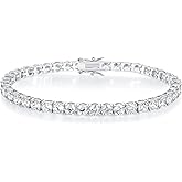 Gemsme 18K White/Yellow Gold Plated 3.0 Cubic Zirconia Classic Tennis Bracelet for Women and Men 6-9 Inches