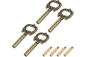 MECCANIXITY 4Pcs Lamp Turn Knob On/Off Lamp Switch Replacement Brass Light Switch Knob Extension51.5mm Length for Socket, Bro