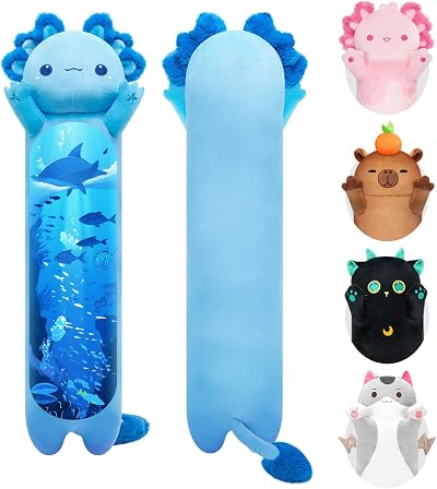 Mewaii Blue Axolotl Plush 20 Inch Long Body Pillow Soft Toy Sleeping Pillow