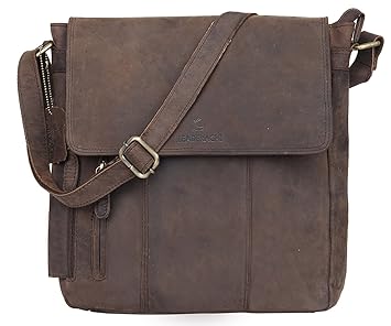 Leaderachi Hunter Leather Laptop Messenger Bag [Novara-Muskat]
