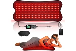 Red Light Mat for Body, 31.5" x 14" Large Red Light Mat,210LEDs 660nm&850nm Red & Near Infrared Light 5 Brightness and 5 Time