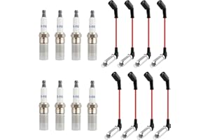 IHOTDER 16PCS Spark Plugs and Wires Set Replacement OEM# M8-48322,Spark Plugs Wires Set Compatible with GMC Hummer Chevrolet Cadillac,Durable Car Accessories Spark Plug Wire Kit