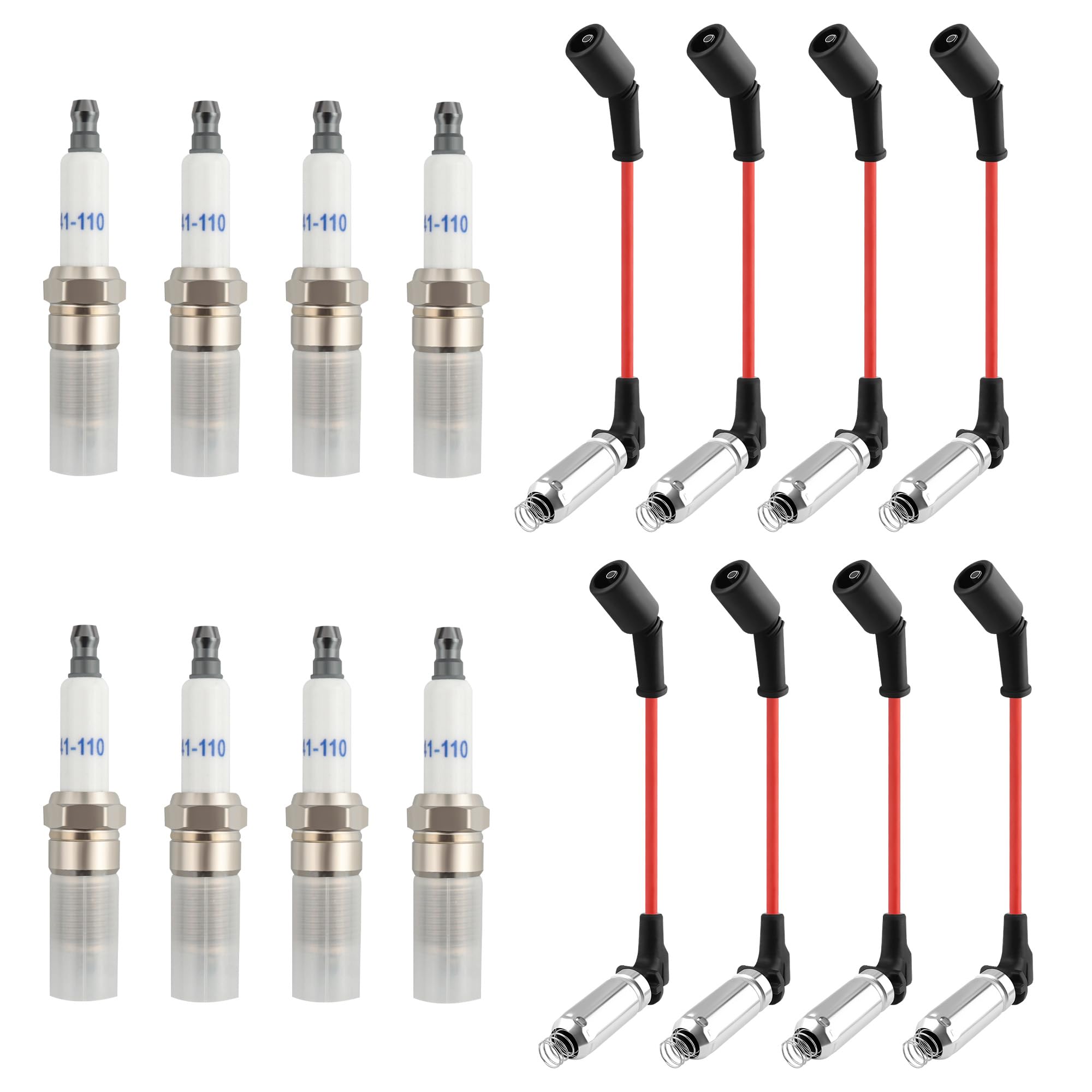 Photo 1 of 16PCS Spark Plugs and Wires Set Replacement OEM# M8-48322,Spark Plugs Wires Set Compatible with GMC Hummer Chevrolet Cadillac,Durable Car Accessories Spark Plug Wire Kit
