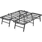 VIPSHOW 18 Inch Queen Metal Bed Frame Folding Bed Frame Tool-Free Assembly Mattress Foundation No Box Spring Needed Platform 2500lbs Heavy Duty Steel Slats, Noise-Free, Easy Assembly, Black
