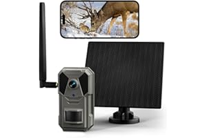 JOCIRUS Trail Camera, 4G Cellular Trail Camera with Built-in ESIM Card, 2K HD Live, Unlimited Data Plan, Solar Powered, Night Vision, Motion Activated, No WiFi Needed Game Cam for Wildlife