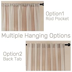 Joydeco Linen Curtains for Living Room,Light