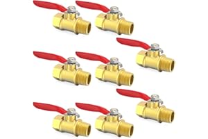 ChillWaves Brass Ball Valve, Air Compressor Ball Valve Shut Off Switch 1/8" NPT Male x 1/8" NPT Female Thread Pipe Fitting(8-PACK)