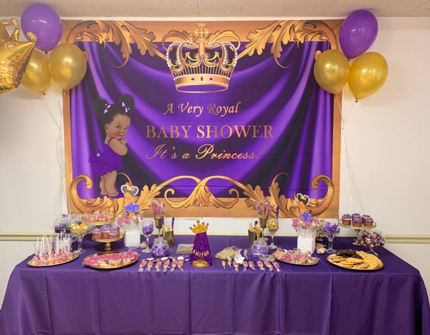 royal princess baby shower theme purple