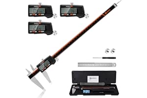 Digital Caliper 12 Inch,HARDELL Caliper Measuring Tool with Large LCD Screen,Electronic Digital Vernier Caliper Auto-Off Feature,Inch/MM/Fraction,Digital Ruler for 3D Printing/Jewelers/Woodworkers