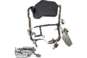 QUENPENGE 4L60E Transmission Master Solenoid Kit with Transmission Filter compatible with EPC Shift TCC 3-2 PWM 1993-2002 Automatic Transmission Solenoid Valve Kit W/Harness & Transmission Filter