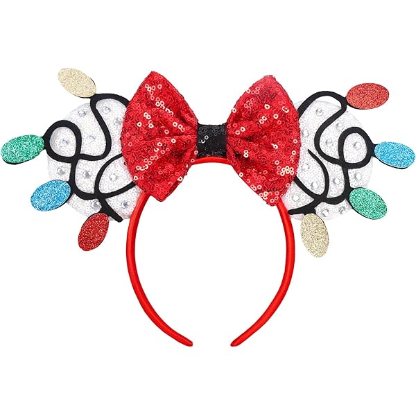 Orejas De Navidad Iluminadas, 2 Orejas De Ratón Para Mujer