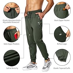 Hugut Men's Sweatpants Lightweight with Zipper