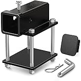 Ohuhu Bolt-on RV Bumper Hitch Receiver Adapter Fits 4-4.5" Beam, 2" Receiver 200Lbs Tongue Weight Capacity, Travel Trailer Rear Bumper with Hitch Pin & Hitch Cover, Fit for Camper Bike Racks Cargo Car