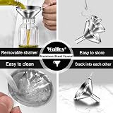 Walfos Mini Stainless Steel Funnels 3-Piece Set, Small Kitchen Transfer view 6