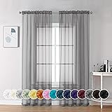 Chyhomenyc Sheer Grey Curtains 84 inches Long 2