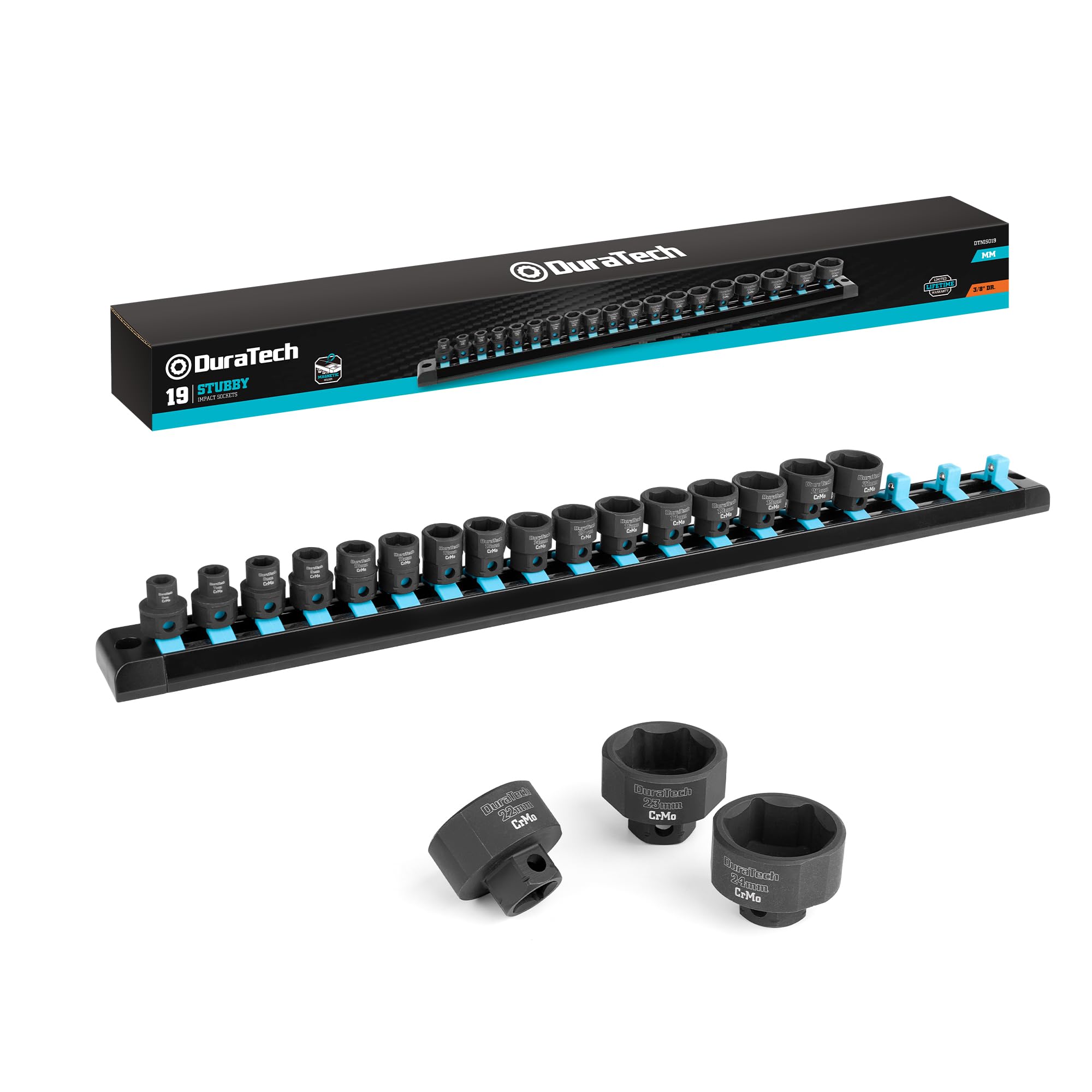 DURATECH 3/8" Drive Stubby Impact Socket Set, Low