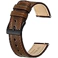 BISONSTRAP Leather Watch Straps, Classic Oil Waxed Leather, Quick Release Replacement Band for Men and Women, Band Width 18mm 20mm 22mm