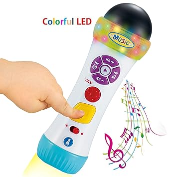Baybee Infunbebe Music Microphone for Kids, Voice Changing and Recording Microphone Toy with Colorful Light Toys for Babies