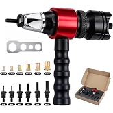 Lmaqfum Rivet Nut Tool Kit, Rivet Nut Gun Adapter for Electric Drill | Labor-Saving Rivet Nut Tool Converts Electric Drill Into Rivet Gun, Comes With 6 Mandrels and 30 Rivet Nuts