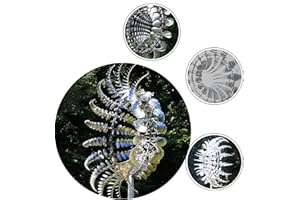 HEXMZUOA Unique and Magical Metal Windmill, 3D Wind Powered Kinetic Sculpture, Metal Wind Spinner Solar, Wind Spinners for Yard and Garden, Wind Catchers Metal Outdoor Patio Decoration (2 PCS -Silver)