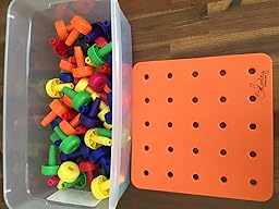 Amazon.com: 24 Pegs for Peg Board by Skoolzy - Montessori Occupational