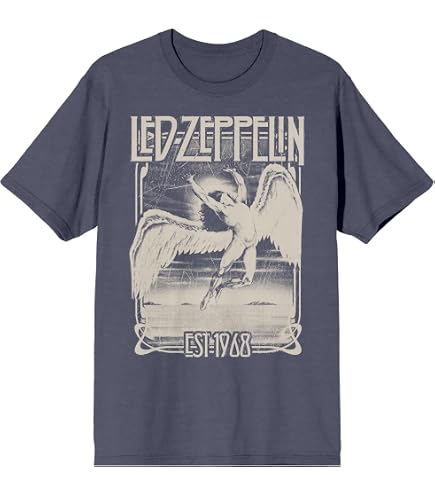 Amazon.com: Led Zeppelin Established 1968 Vintage Crew Neck Short
