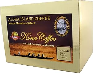 Senseo Pods of 100% Pure Kona Coffee, Private Reserve Diamond, Custom Medium Roast, 18 Pods, Reusable Pod Adapter Is Available for Keurig K-cup Brewing Systems