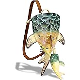 FEIGITOR Genuine Leather Sling Bag for Women and Men Backpack Purse Handmade Cute Whale Shark Shape Shoulder Crossbody Backpack (Multicolor)