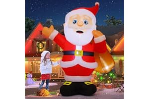 GOOSH 8.3 FT Christmas Inflatables Santa Claus Outdoor Decorations Blow Up Yard Santa Claus with Big Gift Bag with Built-in LEDs for Garden Lawn Indoor Party Decor