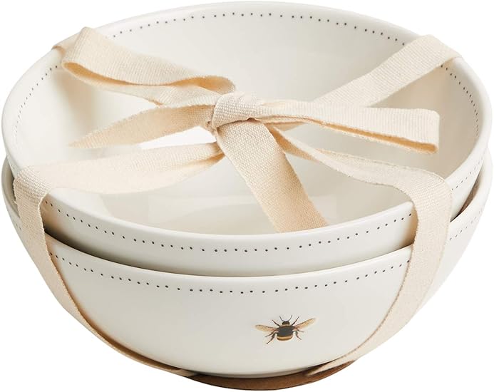 Marks & Spencer T341234B Set of 2 Bee StayNew Cereal Bowls, Multi H 6