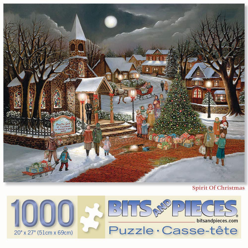 Bits and Pieces - 1000 Piece Jigsaw Puzzle for Adults 20" x 27" - Spirit of Christmas - 1000 pc Jigsaw by Artist MHS Licensing