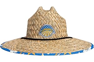 FOCO NFL Team Logo Americana Floral Lifeguard Beach Straw Sun Hat