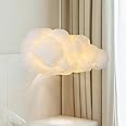 Xisakaca Cloud Pendant Hanging Light Fixture, Modern Fluffy Ceiling Lighting Chandelier, White Lamp Shade Lampshade for Children Girls Kids Living Room (60cmx30cm)