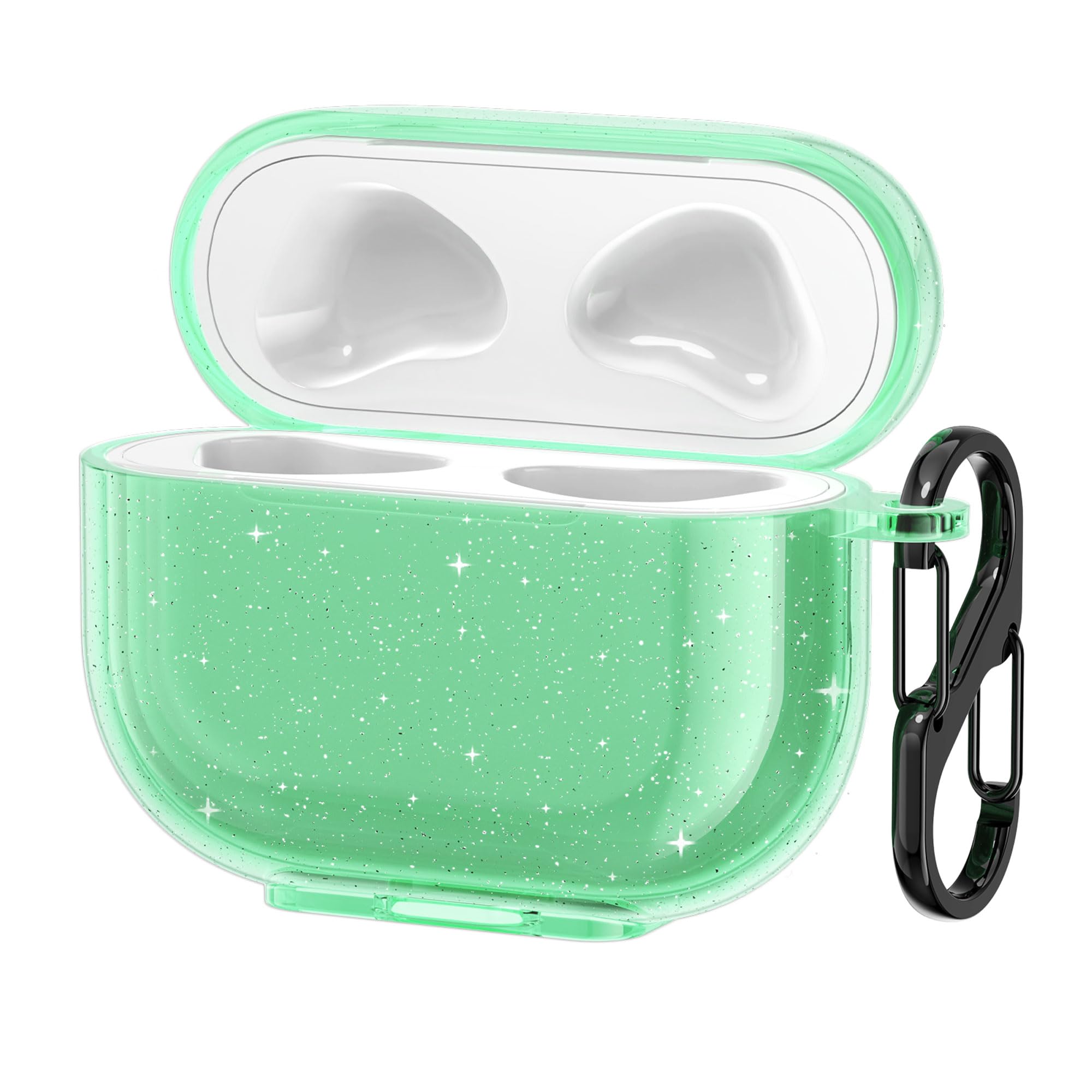 kwmobile Case Compatible with Apple AirPods 3 Cover - TPU Silicone - Wireless Headphones Case - Green/Transparent