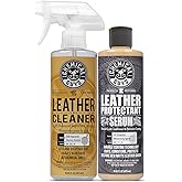 Chemical Guys Leather Cleaner & Leather Serum Kit for Car Interiors, Furniture, Apparel, Shoes, Boots, and More (Works on Natural, Synthetic, Pleather, Faux Leather and More), 16 fl oz - 2 Items