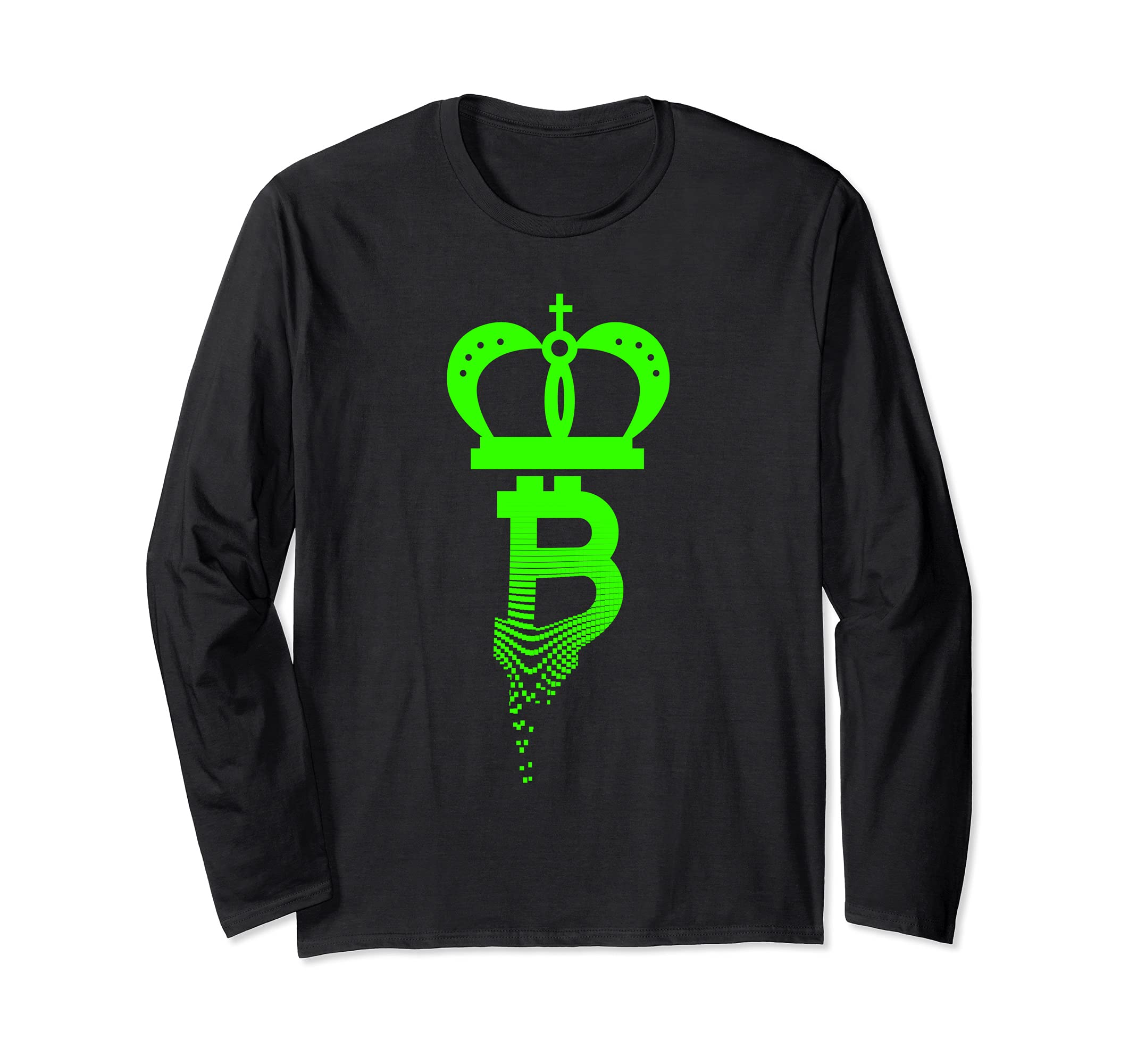Bitcoin BTC Crown Crypto Coin Money Cryptocurrency Hodl Long Sleeve T-Shirt