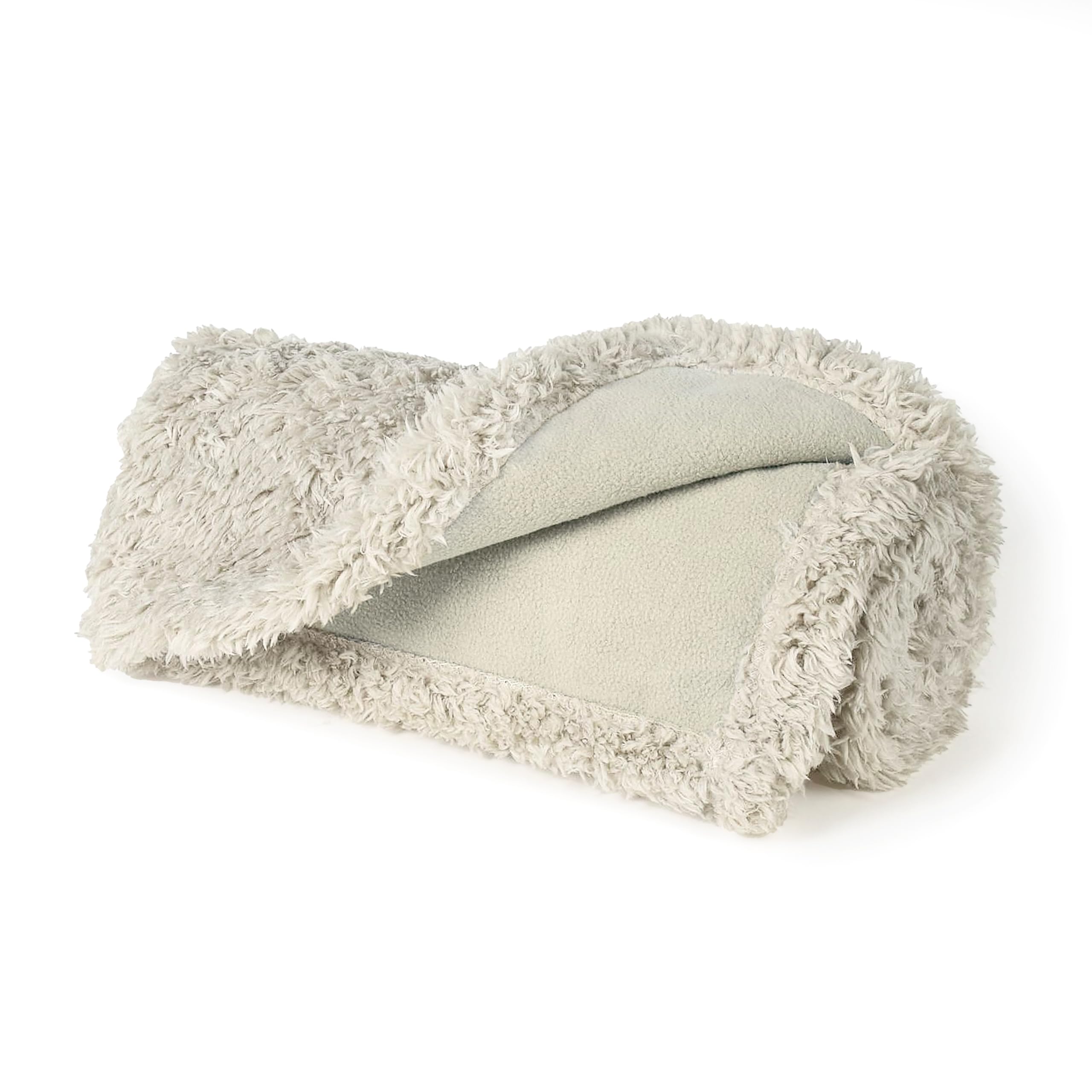 Pawsee Waterproof Dog Blanket Washable, Sherpa Fleece Pet Blanket for Puppies Cats Dogs, Reversible Waterproof Protector Cover for Dog Sofa Bed, 76 x 65 cm, Camel/Taupe