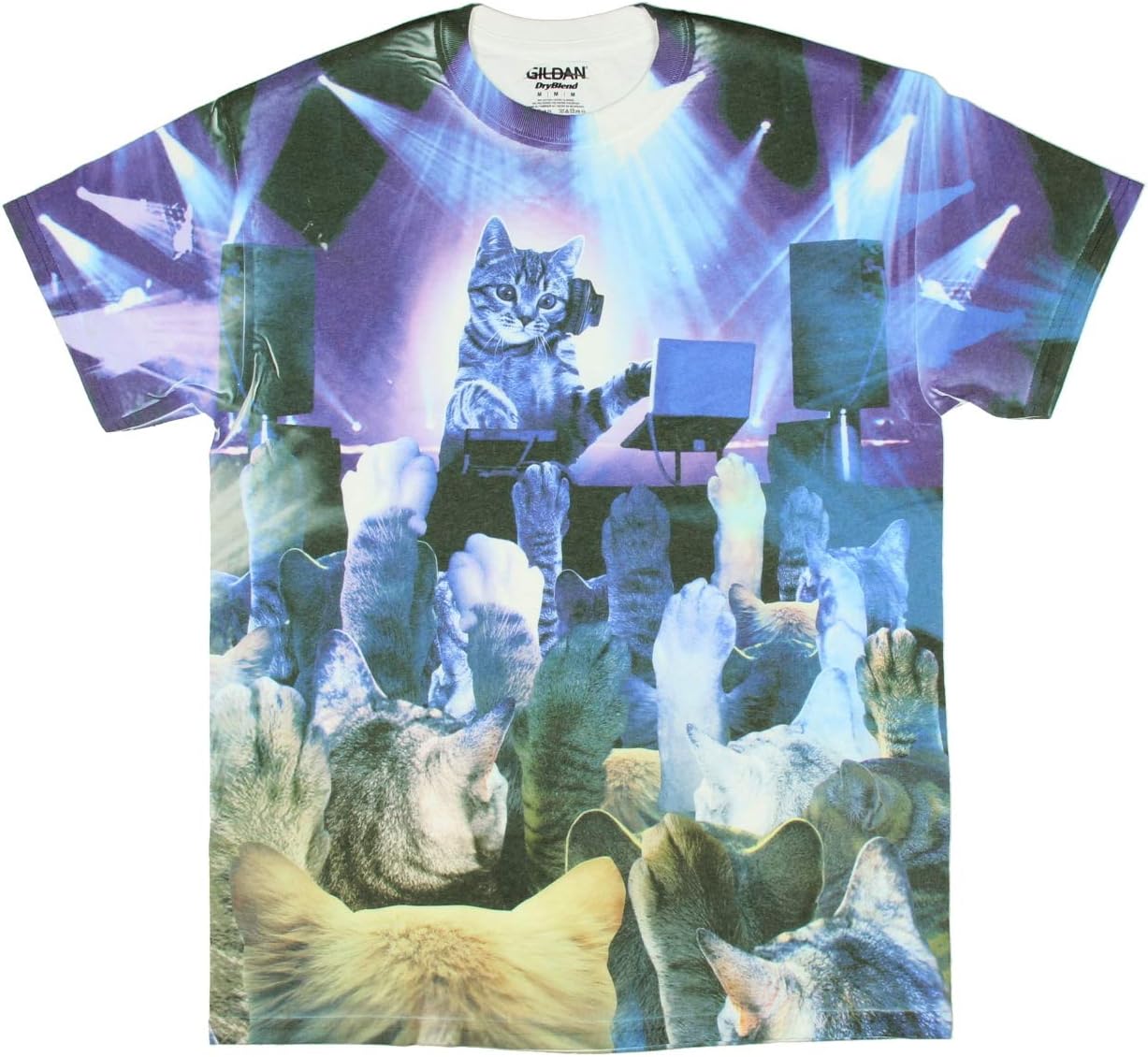 DJ Kitty And Paws In The Air Sublimation Men's T-Shirt (Large)