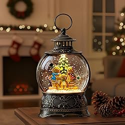 Christmas Snow Globe Lantern Water Glittering