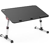 SAIJI Laptop Bed Tray Table, Adjustable Home Office Standing Desk Portable Lightweight Foldable Lap Desk for Sofa Couch Floor
