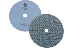 Stadea PPW128D Diamond Polishing Pads 4 Inch - For Concrete Terrazzo Marble Granite Countertop Floor Edge Wet Polishing, Grit 6000 - Pack of 2
