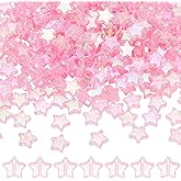 500Pcs Star Beads, Acrylic Star Shaped Beads, Pink Aesthetic Plastic Beads for Jewelry Making, Star Kandi Bead for Bracelets Necklace Crafts