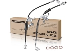 A-Premium Front Side Brake Hydraulic Hoses Compatible with Chevy, GMC and Cadillac Models - Silverado/Sierra 1500, Tahoe, Yukon(XL), Suburban, Avalanche, Escalade, Escalade ESV/EXT(Pack of 2)