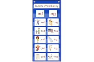 Auchq Word Families Pocket Chart, Word Building Center for Kindergarten Prek Preschool Classroom, Phonics and Spelling Learning Material for Homeschool Classroom.