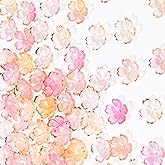 CTEAKOP 100 Pcs Flower Beads for Jewelry Making, Gold-Plated Flower Charms, Cherry Blossom Beads, Acrylic Floral Beads for Crafts, Bracelets (Light Pink)