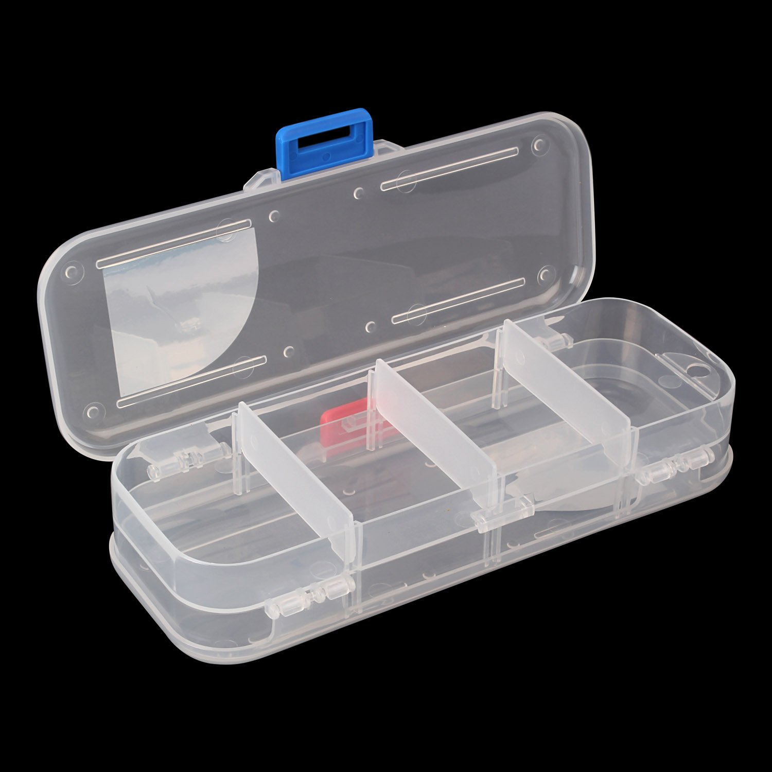 HOKIPO® Multipurpose Clear Plastic Double Sided Small Storage Boxes