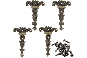 Aracombie 4pcs T Strap Hinges, Decorative Tee Hinge, Antique Bronze Barn Door Hinges, Zinc Alloy T Hinge for Wood Fence Swing Gate Windows, 4.4" x 2.7"
